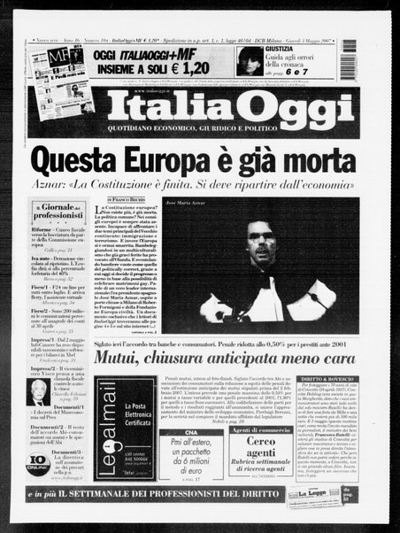 Italia oggi : quotidiano di economia finanza e politica